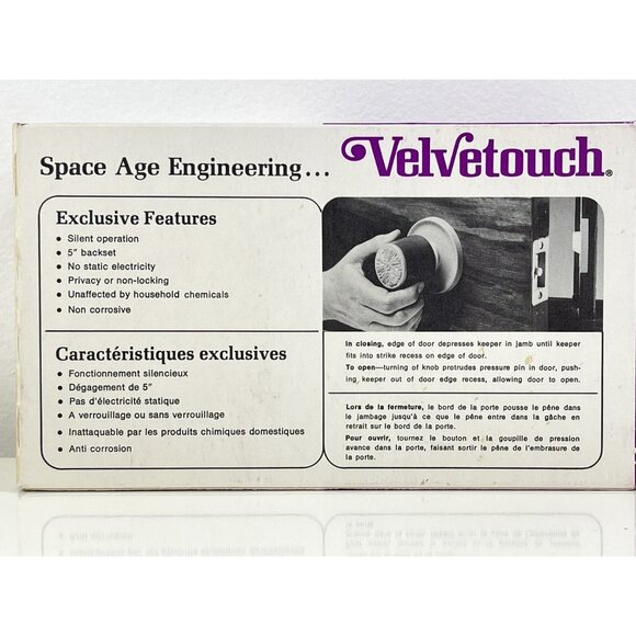 Mid Century Velvetouch 1960's Lockset ~ NOS ~ Interior Plastic Door Handle Set - Picture 12 of 14